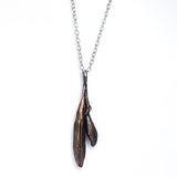 bronze day lily bud long necklace