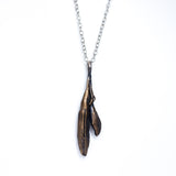 bronze day lily bud long necklace