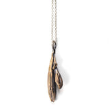 bronze day lily bud long necklace
