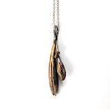bronze day lily bud long necklace