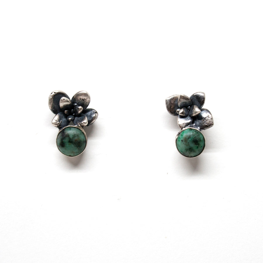 floral succulent stone earrings studs