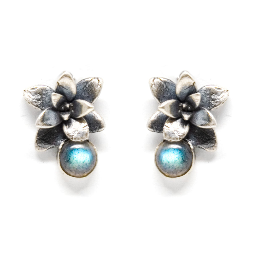 floral succulent stone earrings : drop