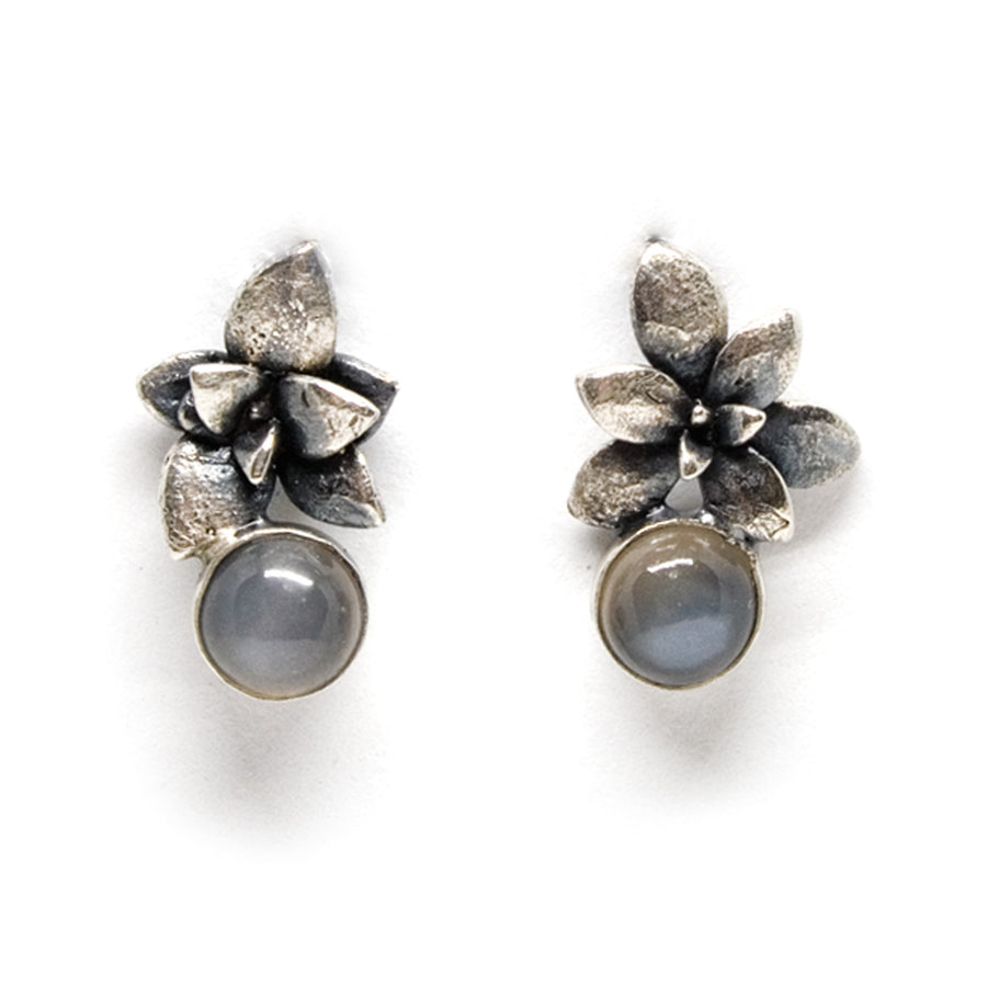 floral succulent stone earrings studs