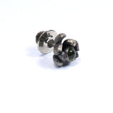 sterling silver floral succulent and peridot pin or tie tack