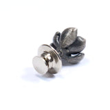 sterling silver floral succulent and peridot pin or tie tack