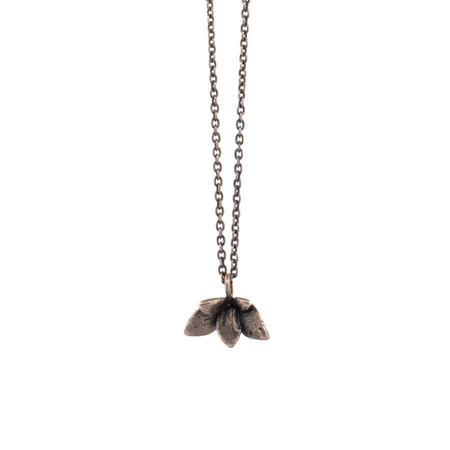 sterling silver mini floral succulent necklace