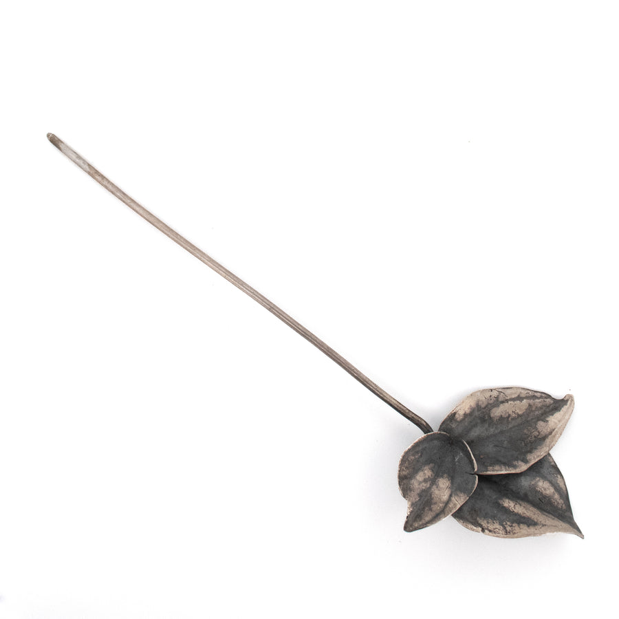 sterling silver peperomia leaves hair or shawl pin