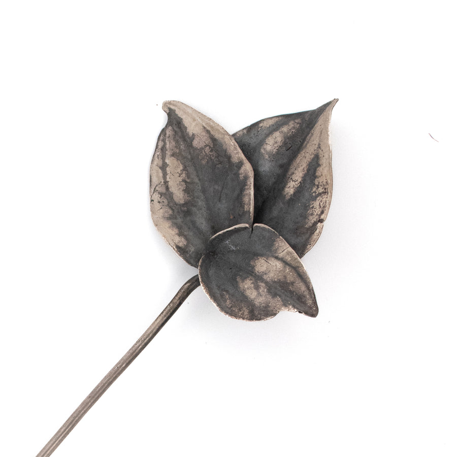 sterling silver peperomia leaves hair or shawl pin