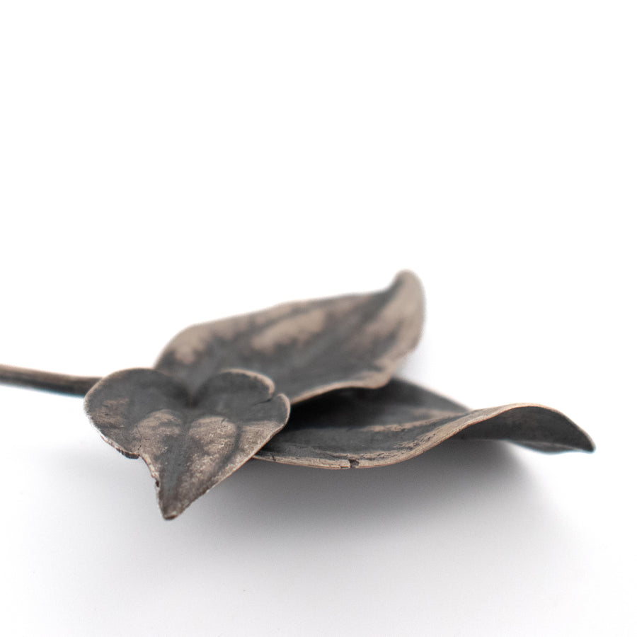 sterling silver peperomia leaves hair or shawl pin