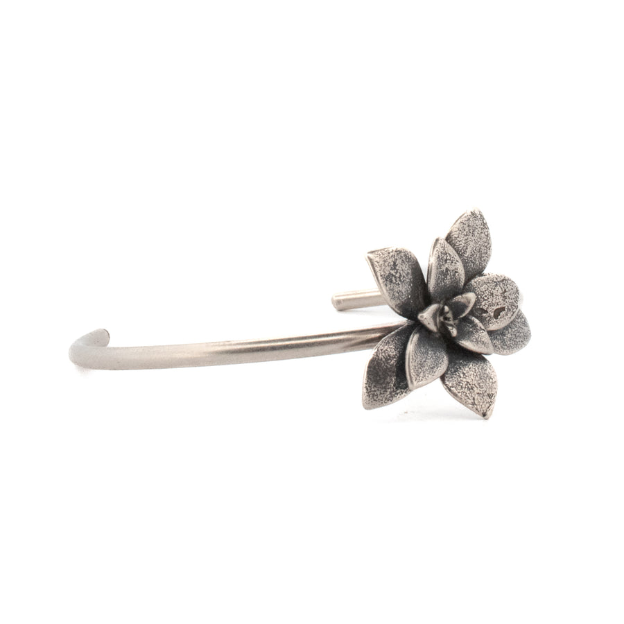 sterling silver floral succulent bracelet