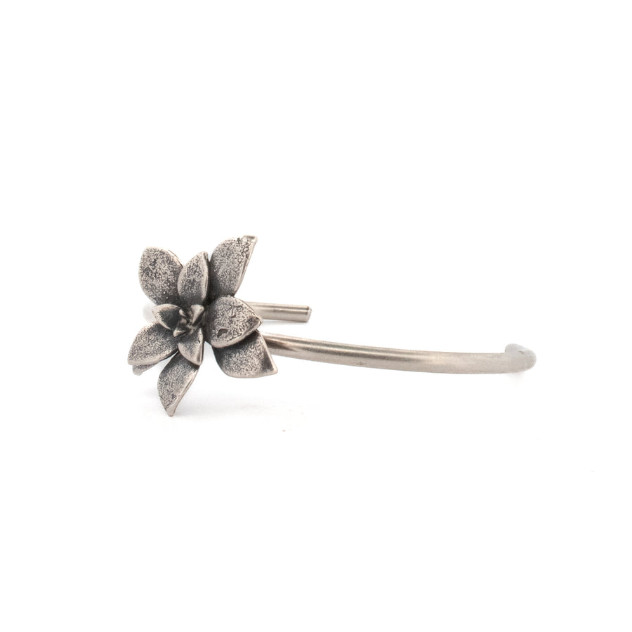 sterling silver floral succulent bracelet