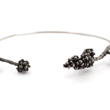 sterling silver maple buds open collar necklace
