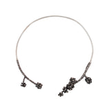 sterling silver maple buds open collar necklace
