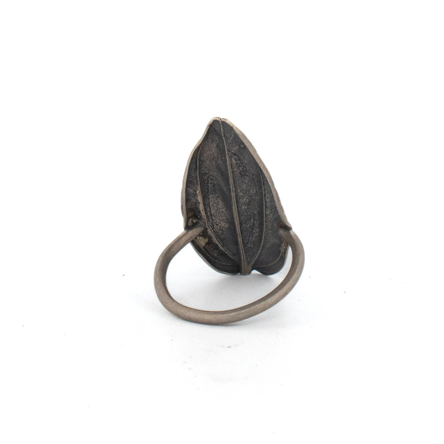 sterling silver peperomia shield ring 4