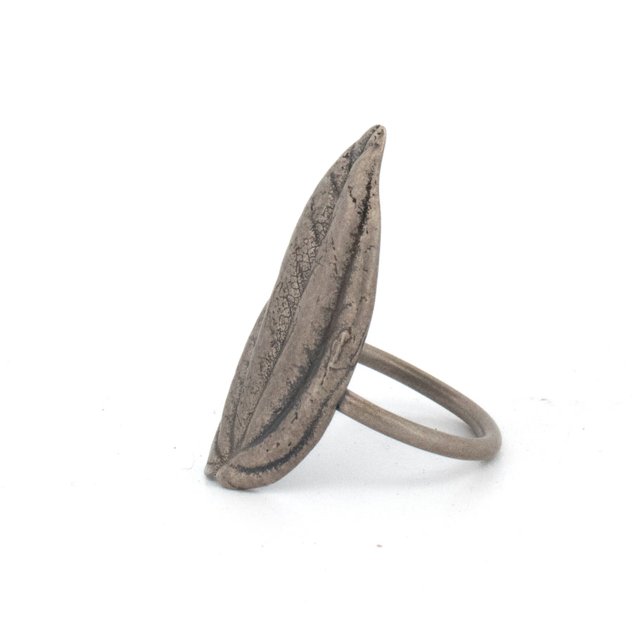 sterling silver peperomia shield ring 4