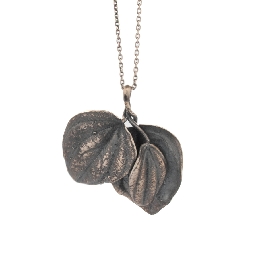 sterling silver peperomia leaves necklace 2