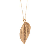 gold vermeil peperomia leaf necklace 2