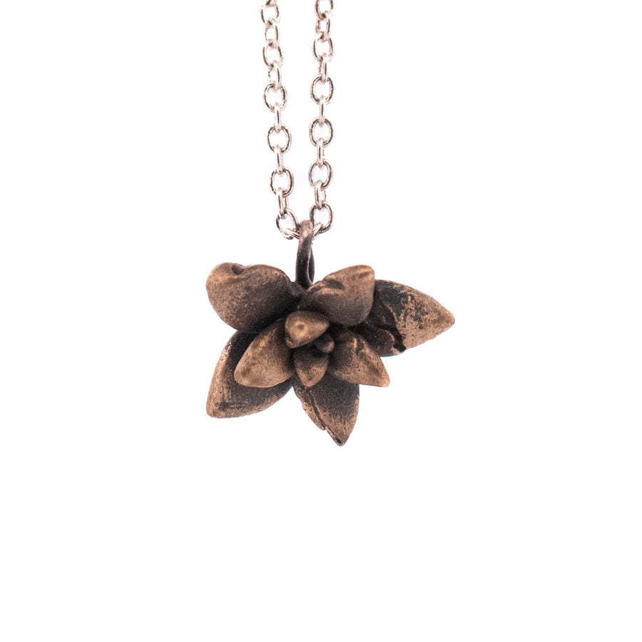 bronze floral succulent necklace 4