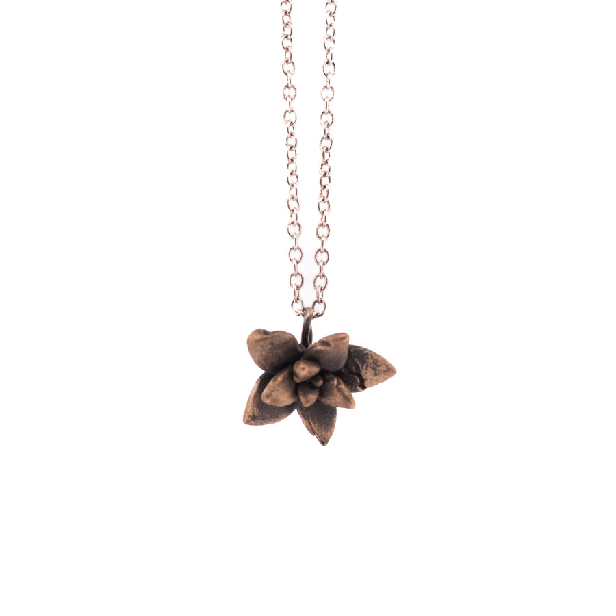 bronze floral succulent necklace 4