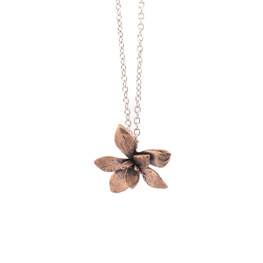 bronze floral succulent necklace 2