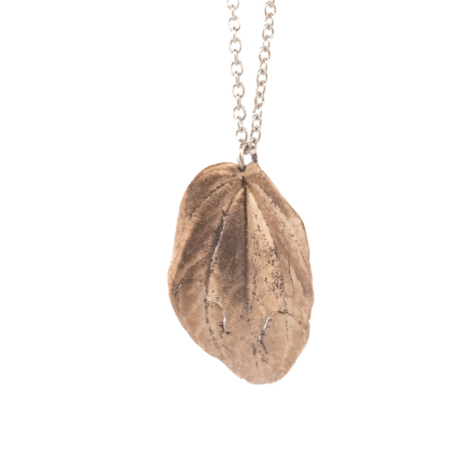 bronze peperomia leaf necklace 3