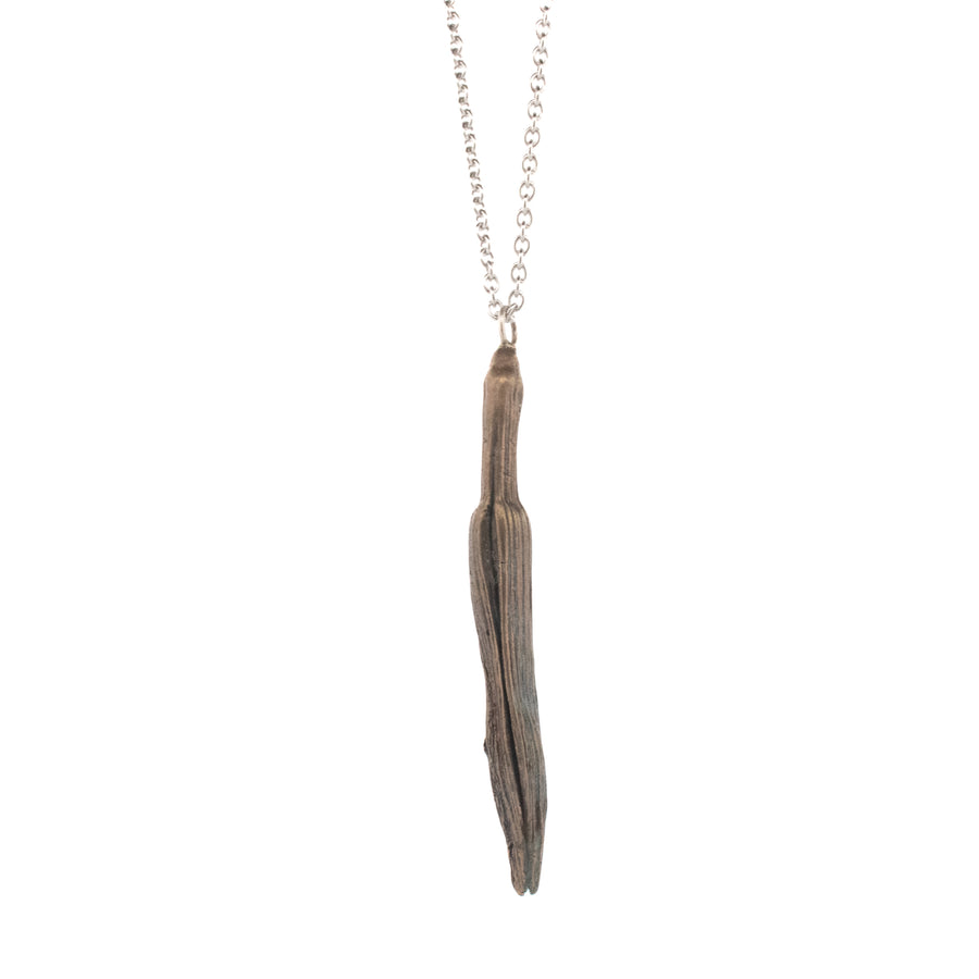 bronze tiger lily bud necklace