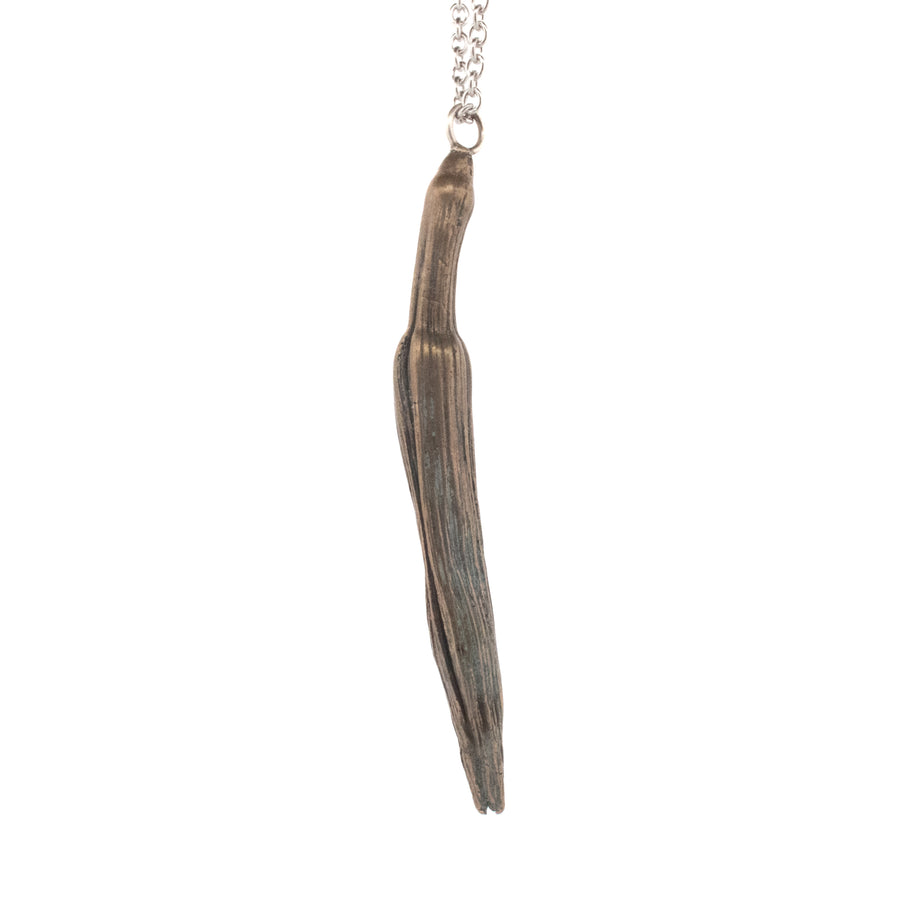 bronze tiger lily bud necklace