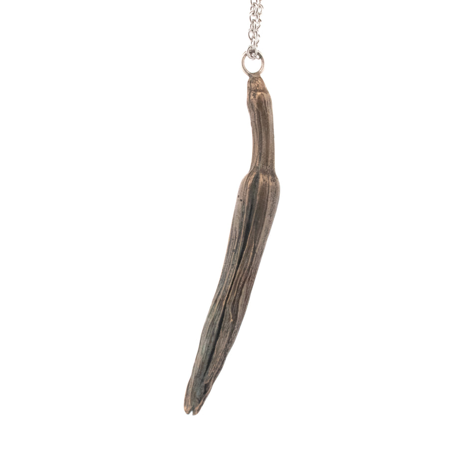 bronze tiger lily bud necklace