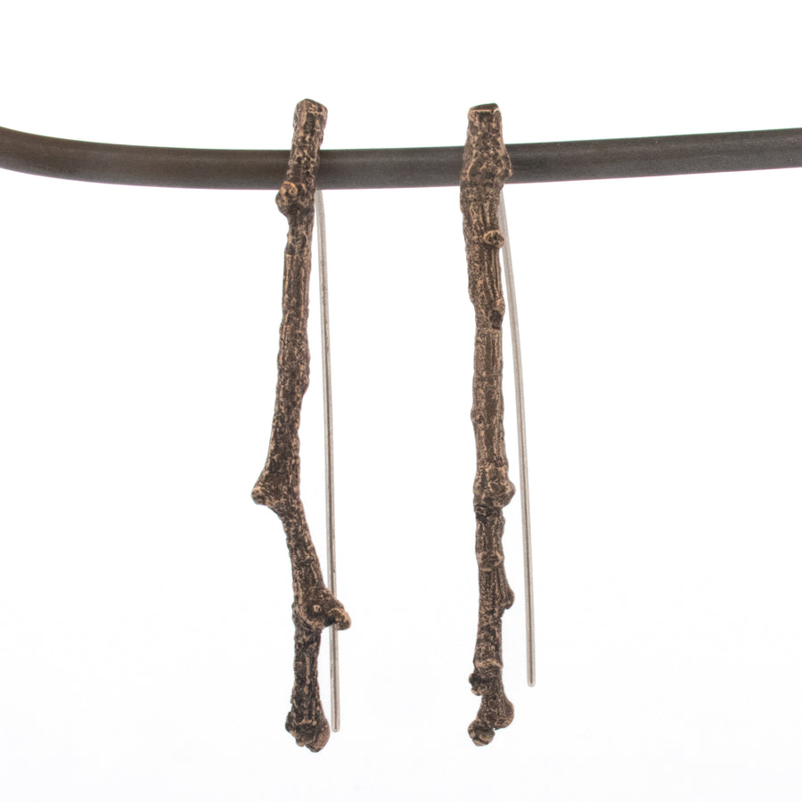 bronze medium twig earrings 2