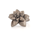 sterling silver floral succulent ring 8