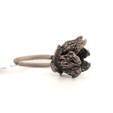 sterling silver peony pod ring