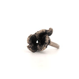 sterling silver peony pod ring