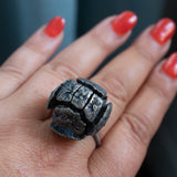 sterling silver redwood cone ring