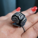 sterling silver redwood cone ring