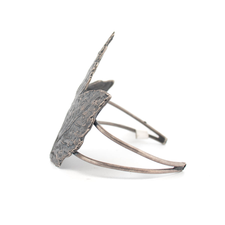 sterling silver maple leaf cuff bracelet