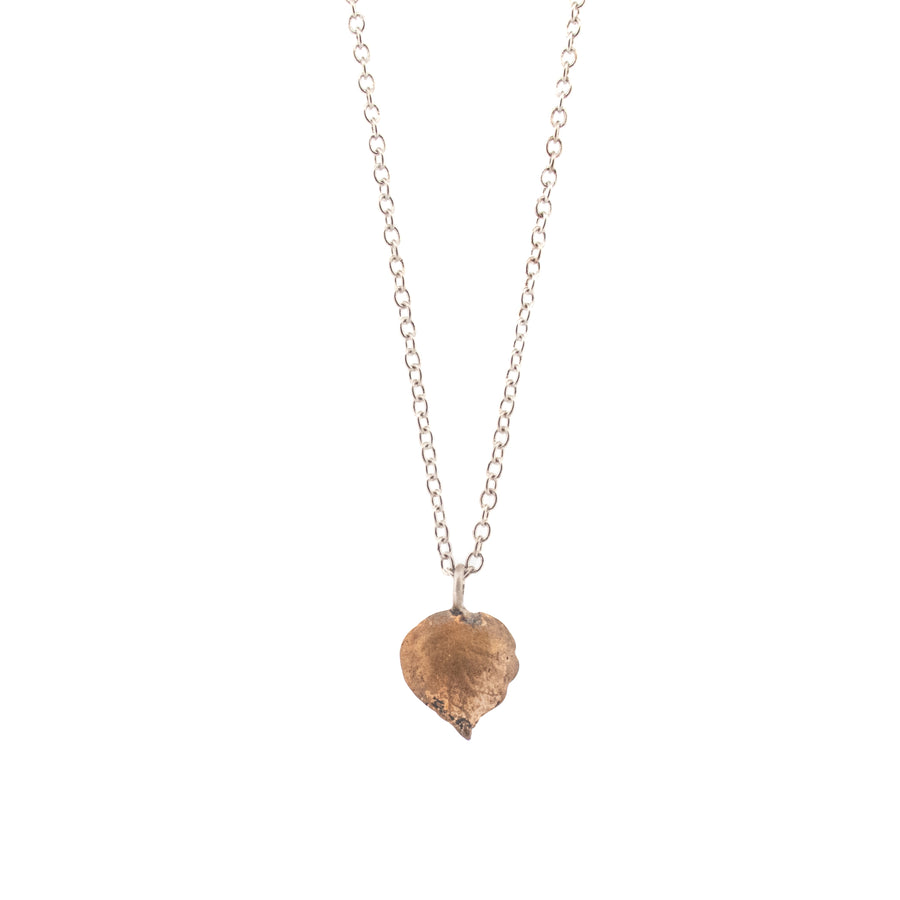 bronze string of hearts necklace