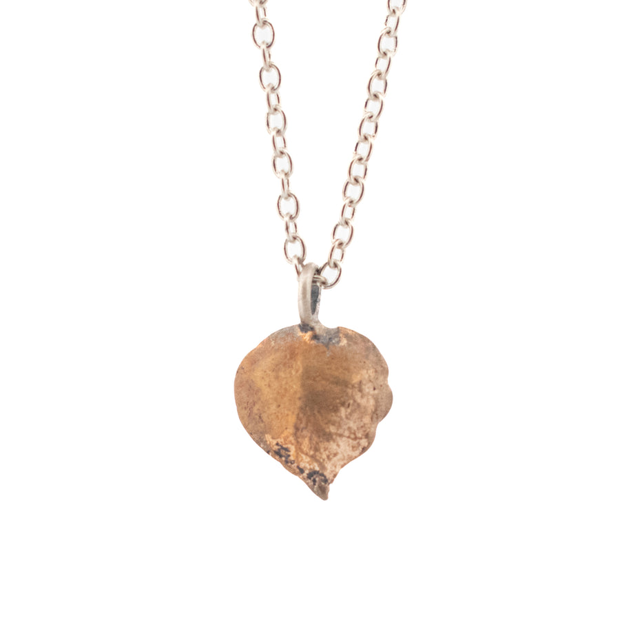 bronze string of hearts necklace