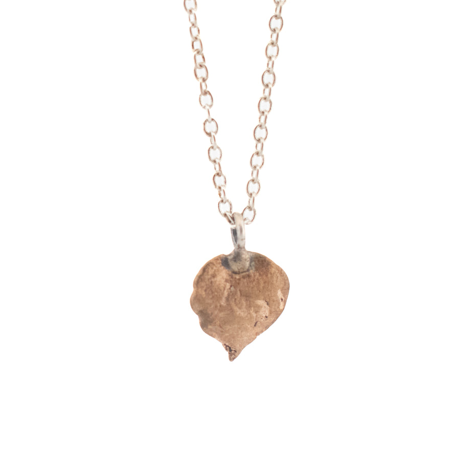 bronze string of hearts necklace