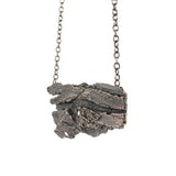 sterling silver large tree bark statement necklace