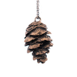 bronze large pine cone necklace