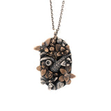 sterling silver and bronze succulent garden necklace