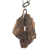 bronze tree bark necklace with sterling silver chain