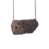 sterling silver tree bark necklace with horizontal focal 2