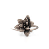 sterling silver floral succulent ring 7