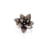 sterling silver floral succulent ring 7