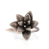 sterling silver floral succulent ring 7