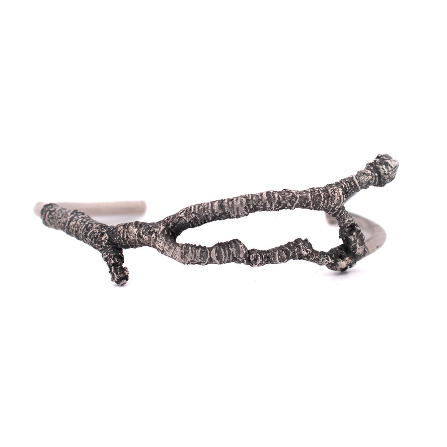 sterling silver twig cuff bracelet