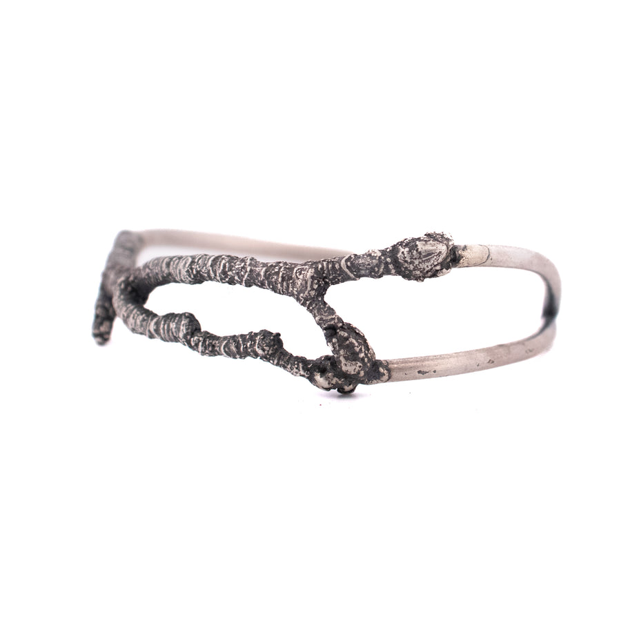 sterling silver twig cuff bracelet