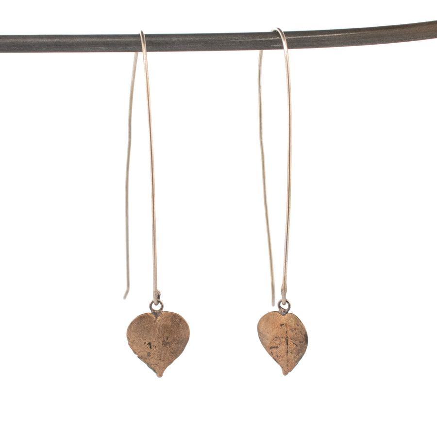 bronze string of hearts earrings 1