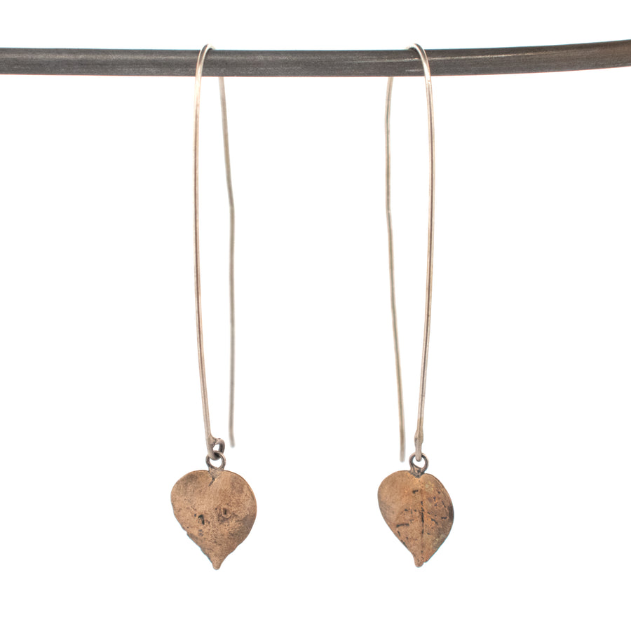 bronze string of hearts earrings 1